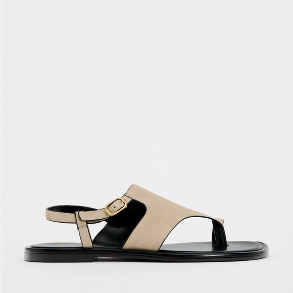 NWT Zara Asymmetric Suede Sandals - Picture 4 of 7